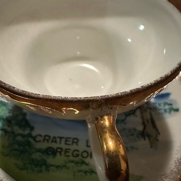 Crater Lake  tea cup and saucer set efcco china made in Japan - Picture 2 of 6